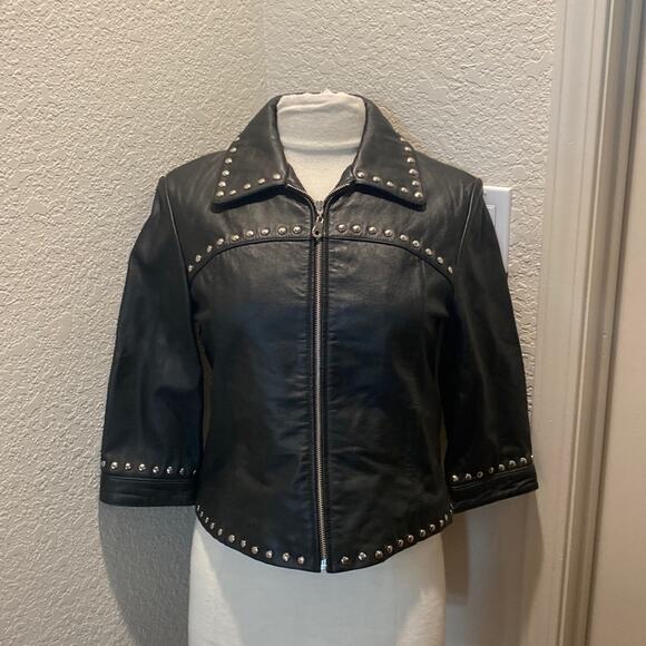 Wilsons Leather Jackets & Blazers - Maxima Wilson’s Leather Studded Leather Jacket & Bootcut Pants EUC Sz 10/M